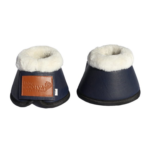 Navy Bell boots with fur